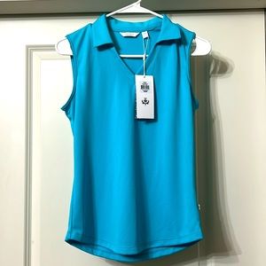 NWT. Lady Hagen. XS. Blue Sleeveless Golf Top.